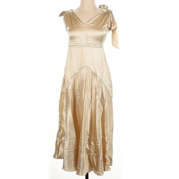 Lilysilk 100% Silk Mulberry Cut-Out Ultra-Shiny Maxi Tie Strap Sleeveless Dress - Picture 2 of 7